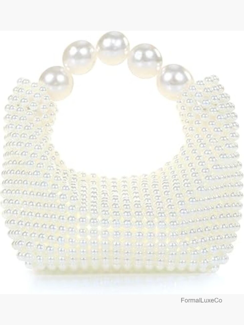 Faux Pearl Bucket Clutch Evening Bag Party Prom Handbag